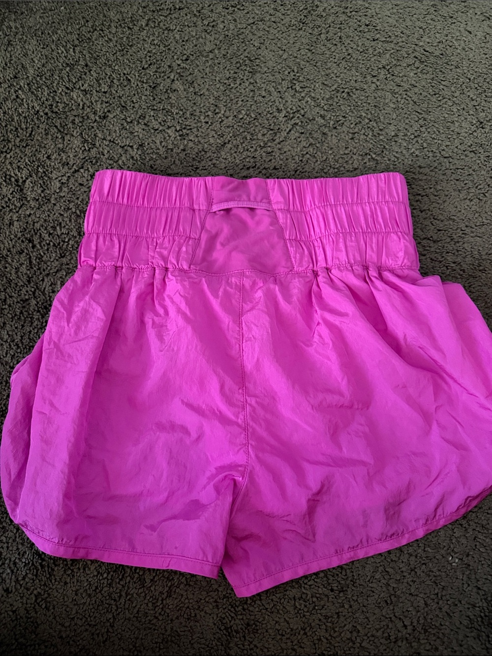 Free People High-Waist Athletic Shorts in Bright Magenta - Picture 3 of 3